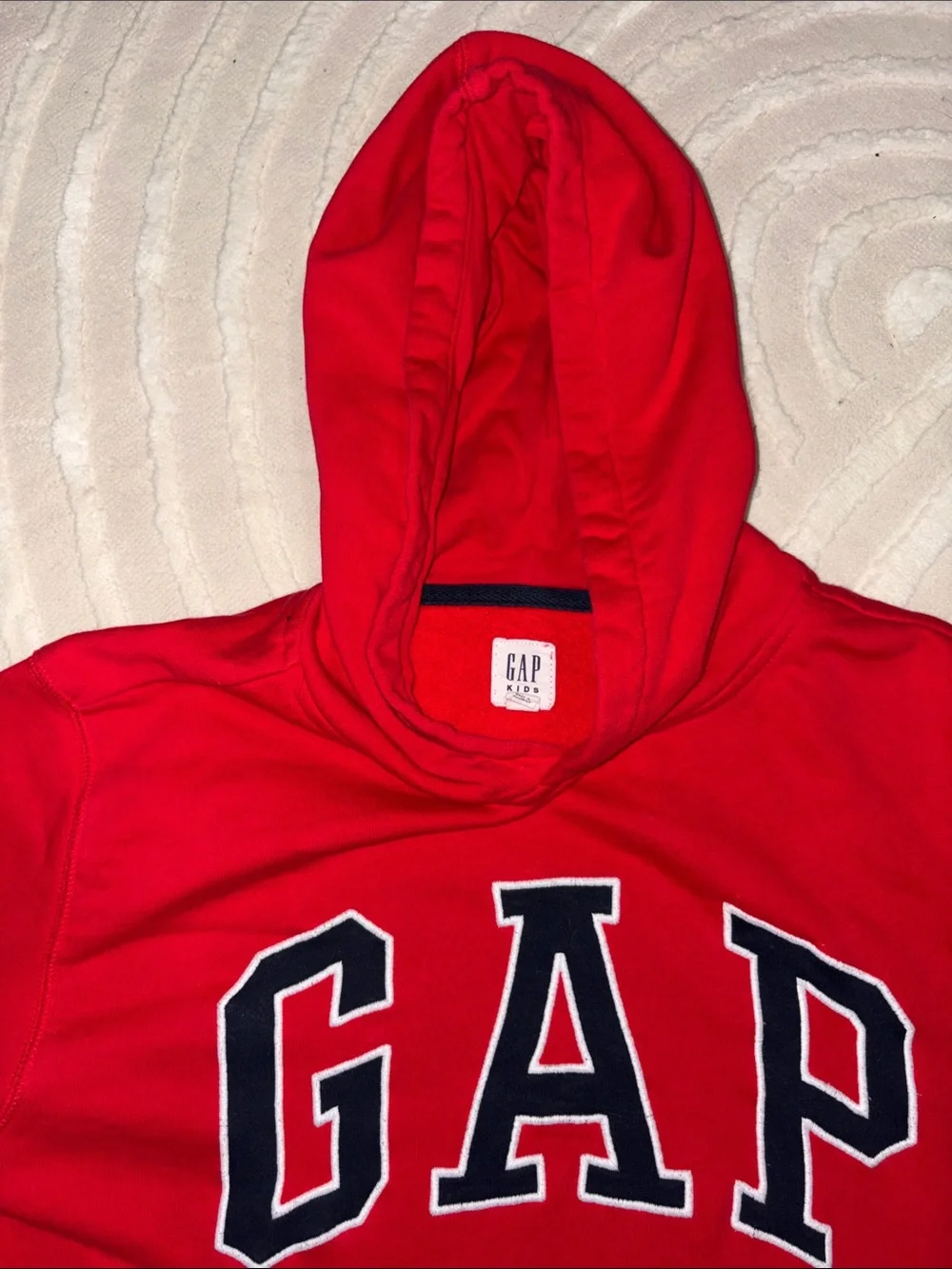 GAP Red Pullover Hoodie with Navy White Logo